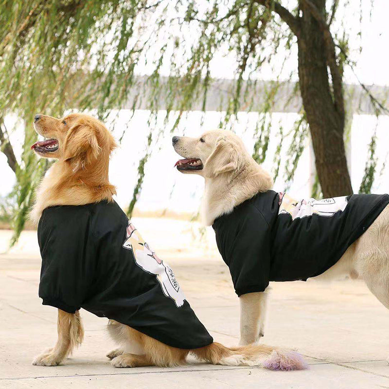 Golden Retriever Dog Pet Clothes Hot Non-Stick Wool Cotton Cute Casual Fashion Cotton Clothing Cotton Coat Plus Size Black