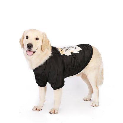 Golden Retriever Dog Pet Clothes Hot Non-Stick Wool Cotton Cute Casual Fashion Cotton Clothing Cotton Coat Plus Size Black