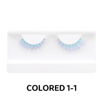 Colorful Fake eyelashes Halloween Makeup Products Blue Red Pink False Eyelashes Extension Colored Lashes make up Cosplay