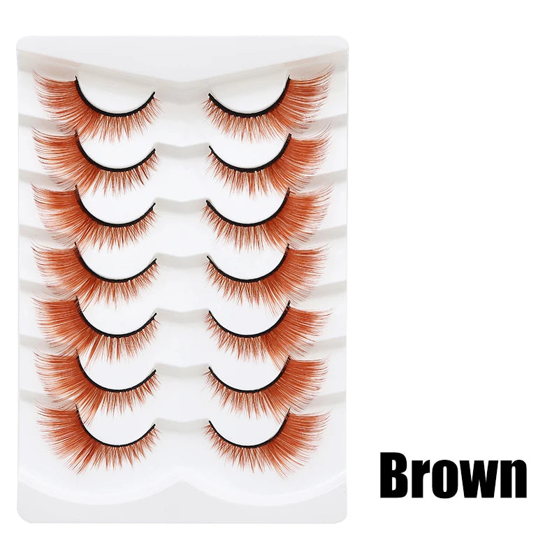 Colorful Fake eyelashes Halloween Makeup Products Blue Red Pink False Eyelashes Extension Colored Lashes make up Cosplay