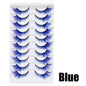 Colorful Fake eyelashes Halloween Makeup Products Blue Red Pink False Eyelashes Extension Colored Lashes make up Cosplay