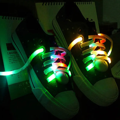 120cm LED Sport Luminous Shoelaces Glow Shoe Strings Round Flash Light Shoelaces Batteries LED Lazy Shoe Laces Party Decor