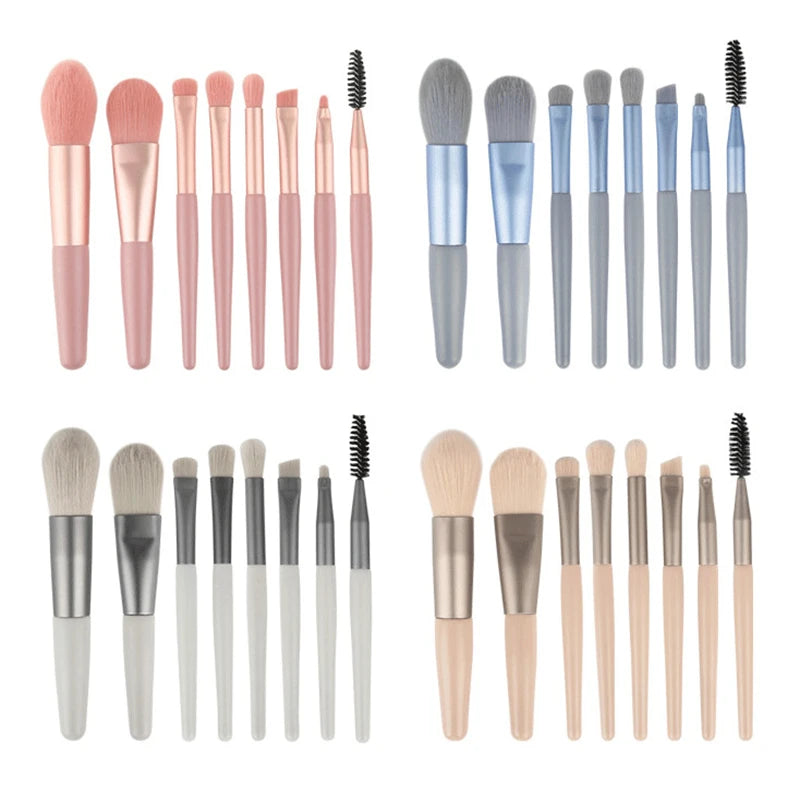 8Pcs Portable Makeup Brushes Set Women Cosmetic Eye Shadow Blush Powder Shadow Foundation Blush Blending Concealer Make Up Tools