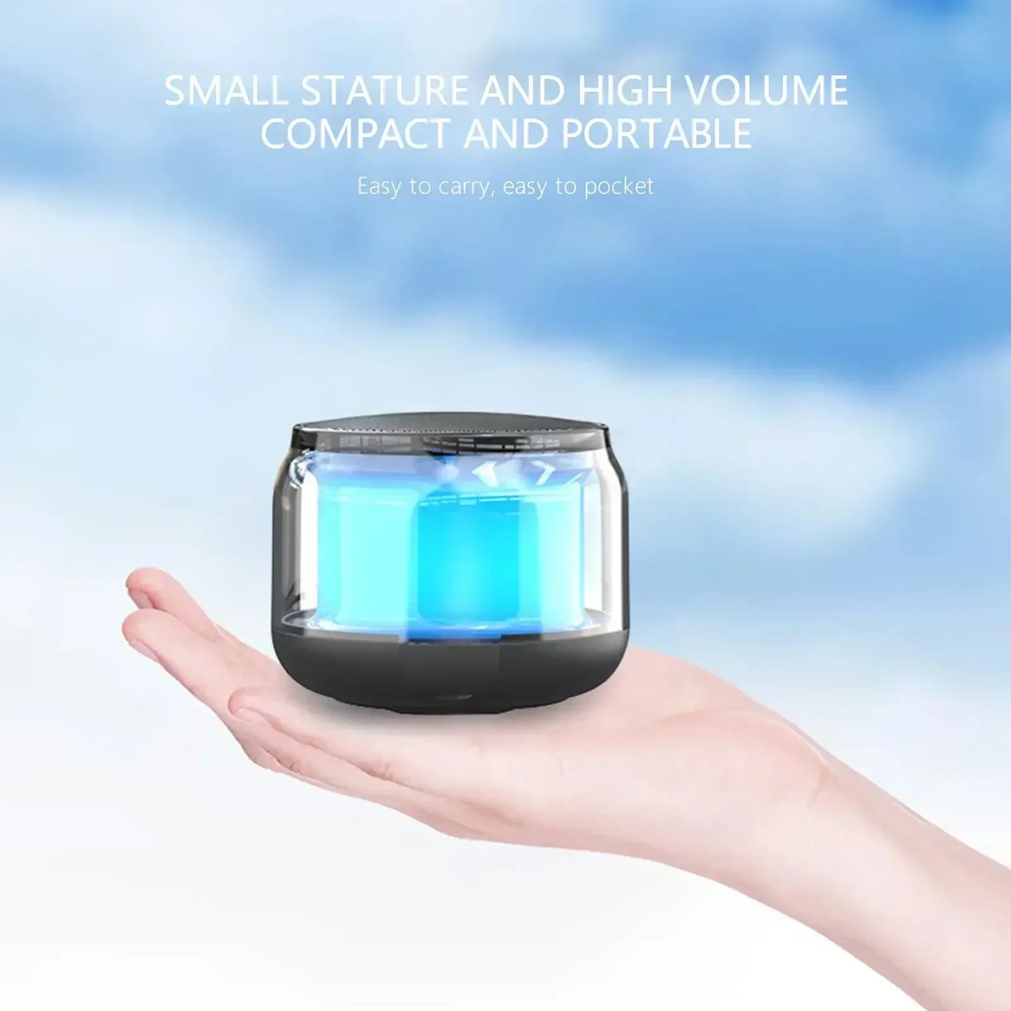 Mini Wireless Bluetooth Speaker LED Portable Subwoofer Color RGB Light Cool Speaker TWS 3D Surround Sound Speaker for Riding