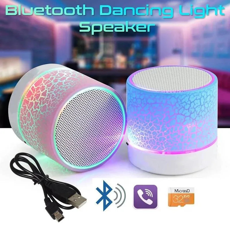 New Mini Portable Car Audio A9 Dazzling Crack LED Wireless Bluetooth Subwoofer Speaker TF Card