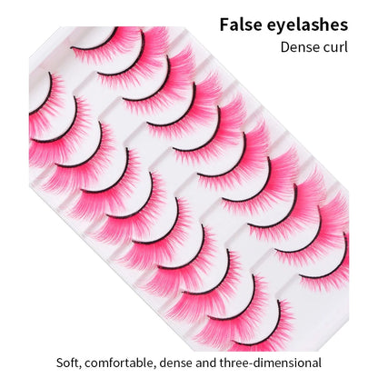 Colorful Fake eyelashes Halloween Makeup Products Blue Red Pink False Eyelashes Extension Colored Lashes make up Cosplay