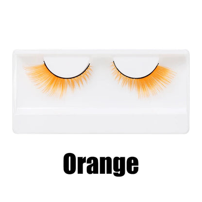 Colorful Fake eyelashes Halloween Makeup Products Blue Red Pink False Eyelashes Extension Colored Lashes make up Cosplay