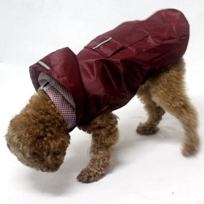 Dog Raincoat Waterproof Hoodie Jacket Rain Poncho Pet Rainwear Clothes with Reflective Stripe Outdoor Dogs Raincoat Accessories