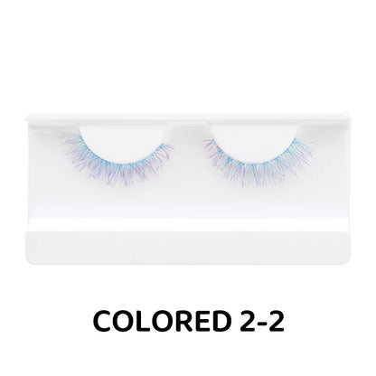 Colorful Fake eyelashes Halloween Makeup Products Blue Red Pink False Eyelashes Extension Colored Lashes make up Cosplay