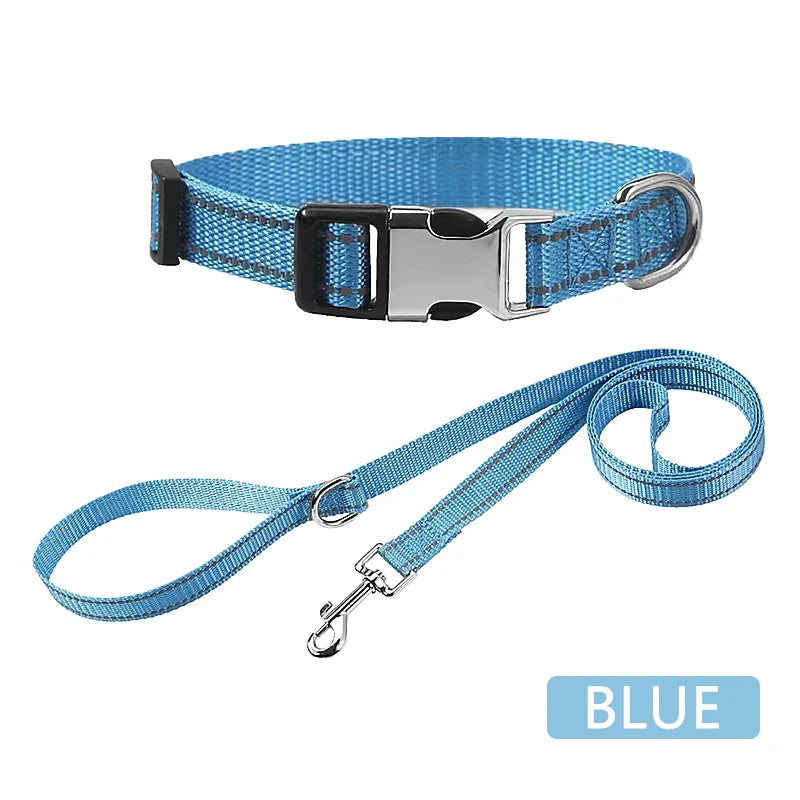 Personalized Polyester Reflective Dog Collar, Custom Pet Collar, Anti Loss Label, Suitable for Small and Large Dogs