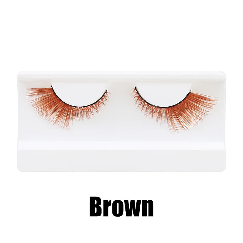 Colorful Fake eyelashes Halloween Makeup Products Blue Red Pink False Eyelashes Extension Colored Lashes make up Cosplay