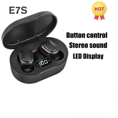 E7S TWS Wireless Headphones Bluetooth Earphone Control Sport Headset Waterproof Microphone Music Earphone Work On All Smartphone