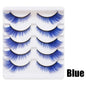 Colorful Fake eyelashes Halloween Makeup Products Blue Red Pink False Eyelashes Extension Colored Lashes make up Cosplay