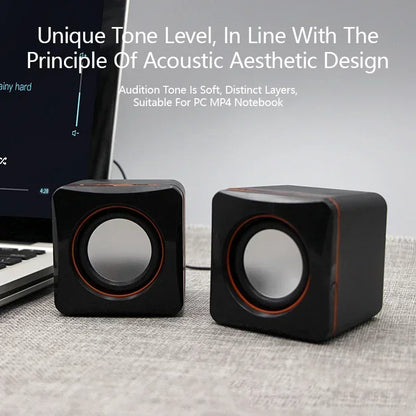 USB Wired Subwoofer Bass Computer Speaker HiFi Stereo Sound for PC Laptop Phone Tablet MP3 Music Player Desktop for Computers