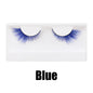 Colorful Fake eyelashes Halloween Makeup Products Blue Red Pink False Eyelashes Extension Colored Lashes make up Cosplay