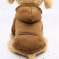 Fashion Dog Clothing Autumn And Winter Small Pet Clothes Thickening Warm Solid Color Two-Feet Hooded Wweater Casual Pet Products