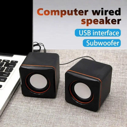 USB Wired Subwoofer Bass Computer Speaker HiFi Stereo Sound for PC Laptop Phone Tablet MP3 Music Player Desktop for Computers