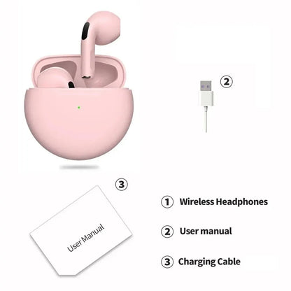 Original Air Pro 6 TWS Wireless Bluetooth Headset 5.3 Headphone Mini Earphone with Mic Charging Box for Xiaomi iPhone Earbuds