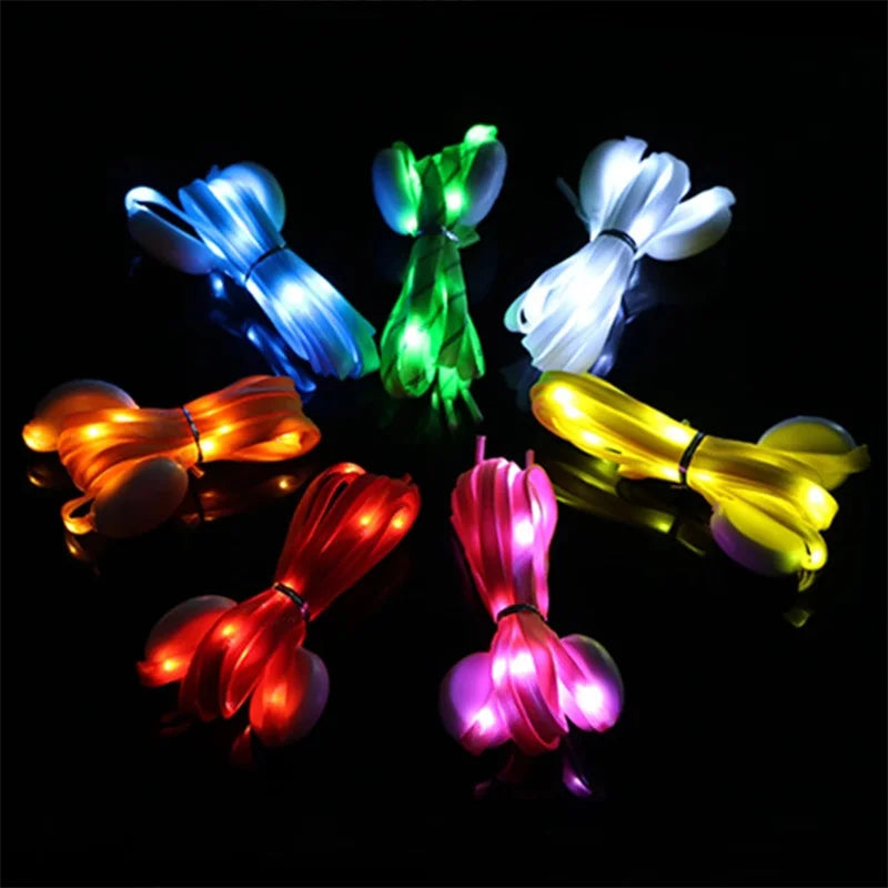 120cm LED Sport Luminous Shoelaces Glow Shoe Strings Round Flash Light Shoelaces Batteries LED Lazy Shoe Laces Party Decor