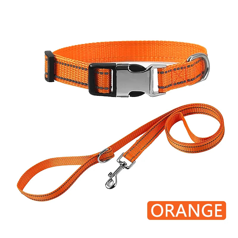 Personalized Polyester Reflective Dog Collar, Custom Pet Collar, Anti Loss Label, Suitable for Small and Large Dogs