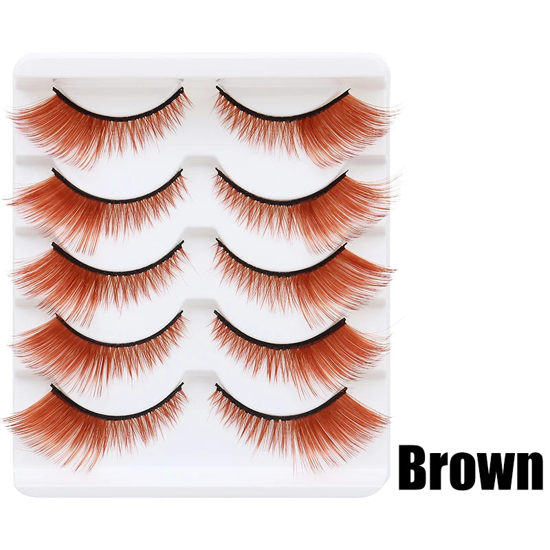 Colorful Fake eyelashes Halloween Makeup Products Blue Red Pink False Eyelashes Extension Colored Lashes make up Cosplay