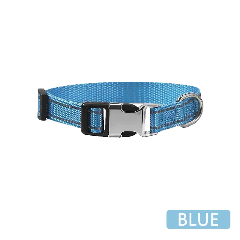 Personalized Polyester Reflective Dog Collar, Custom Pet Collar, Anti Loss Label, Suitable for Small and Large Dogs