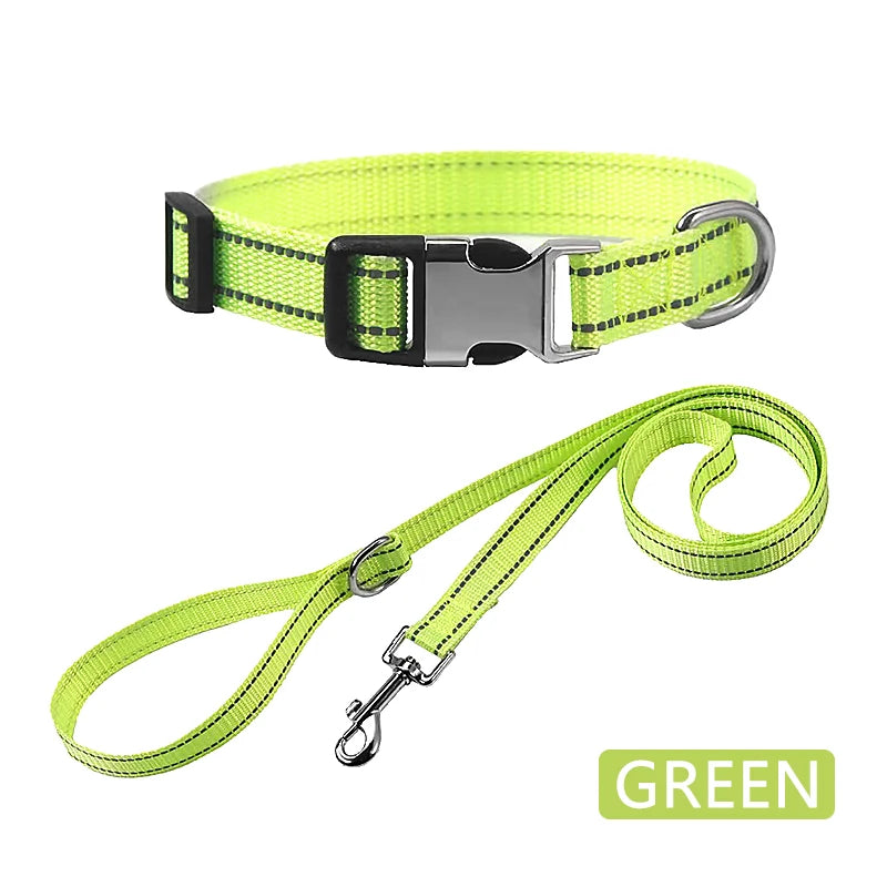 Personalized Polyester Reflective Dog Collar, Custom Pet Collar, Anti Loss Label, Suitable for Small and Large Dogs